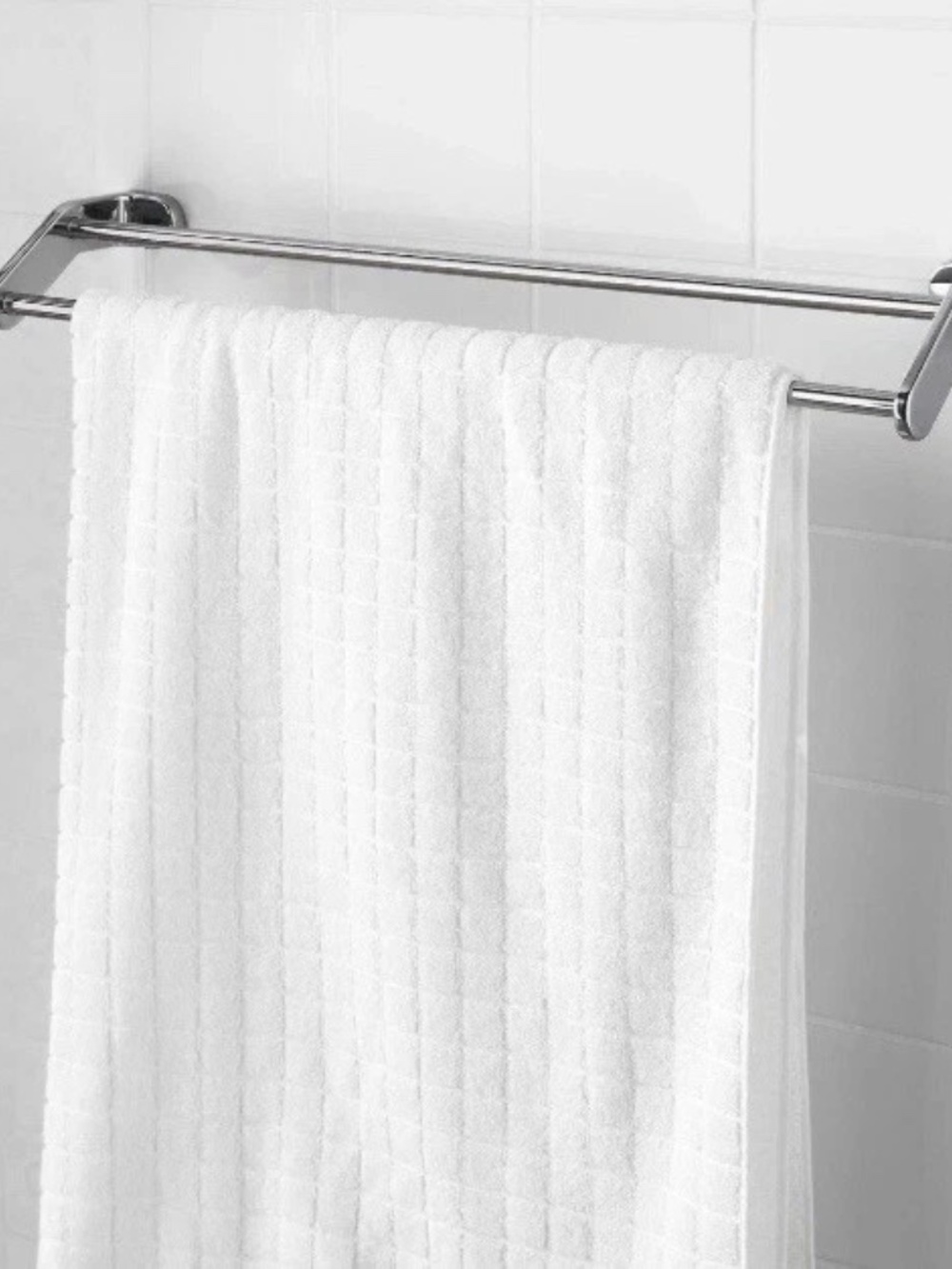 IKEA KALKGRUND CHROME PLATED BATHROOM DOUBLE TOWEL RACK 902.914.72 - 24.75" NEW